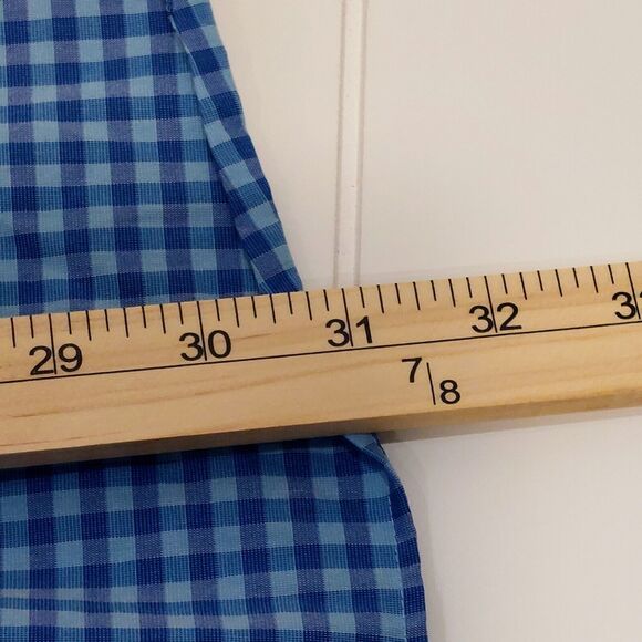 Berkley Jensen Wrinke Free Mens XL (17-17 1/2) Blue Checked Plaid Long Sleeve - Picture 9 of 9